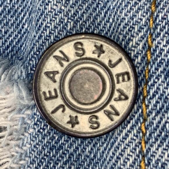 Denim Distressed Jacket Size S Light Blue Wash - Picture 8 of 8